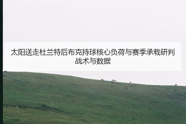 太阳送走杜兰特后布克持球核心负荷与赛季承载研判战术与数据